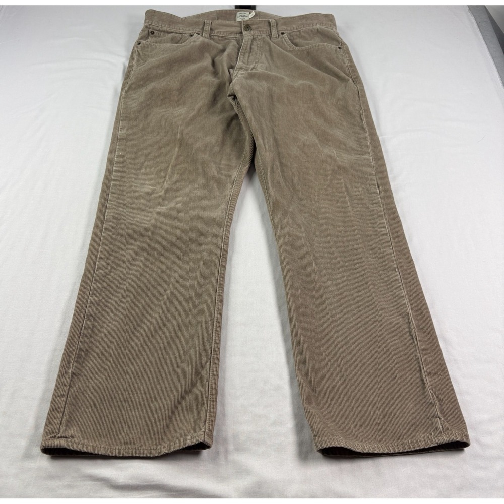 J Crew Corduroy Pants Mens 36x30 Brown Chino Vintage Slim Straight Casual Slacks
